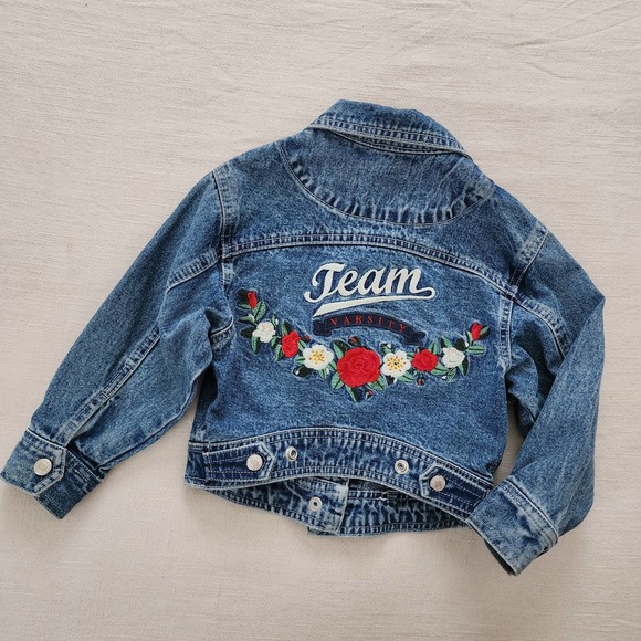 Vintage Gap Floral Embroidered Denim Jacket 4t